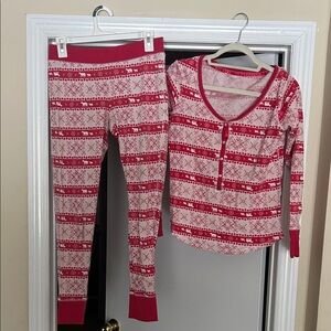 Victoria's Secret Red and White Pajama Set